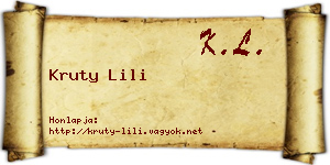 Kruty Lili névjegykártya